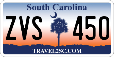 SC license plate ZVS450