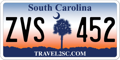 SC license plate ZVS452