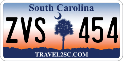 SC license plate ZVS454
