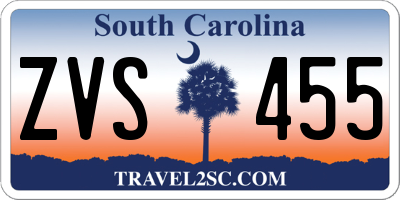 SC license plate ZVS455