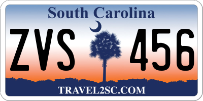 SC license plate ZVS456