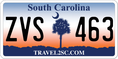 SC license plate ZVS463