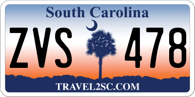 SC license plate ZVS478