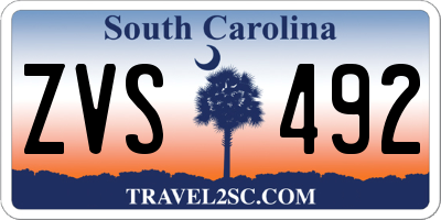 SC license plate ZVS492