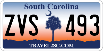 SC license plate ZVS493