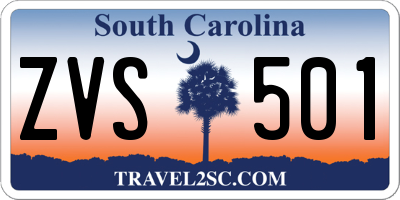 SC license plate ZVS501