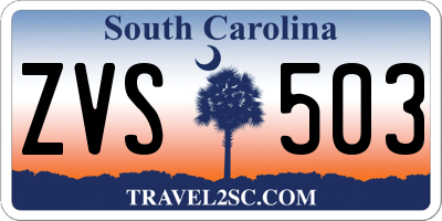 SC license plate ZVS503
