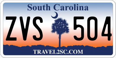 SC license plate ZVS504