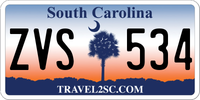 SC license plate ZVS534