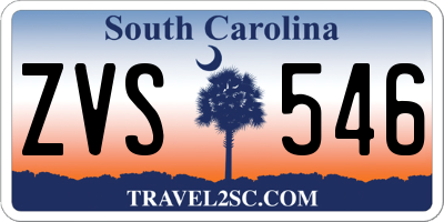SC license plate ZVS546
