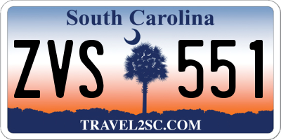 SC license plate ZVS551