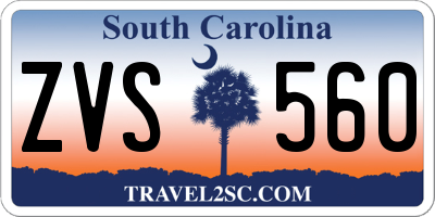 SC license plate ZVS560