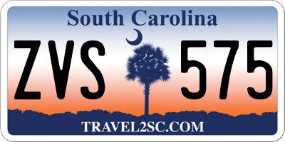 SC license plate ZVS575