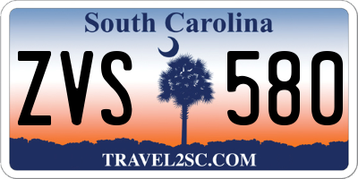SC license plate ZVS580