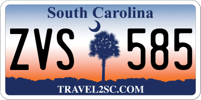 SC license plate ZVS585