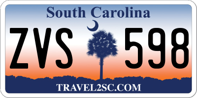 SC license plate ZVS598