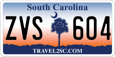 SC license plate ZVS604