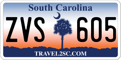 SC license plate ZVS605