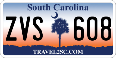 SC license plate ZVS608