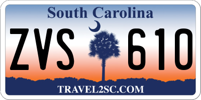 SC license plate ZVS610
