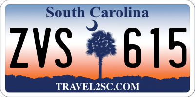 SC license plate ZVS615