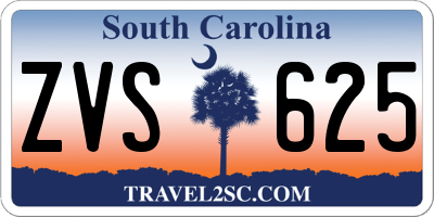 SC license plate ZVS625