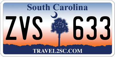 SC license plate ZVS633