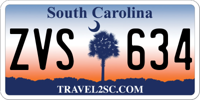 SC license plate ZVS634
