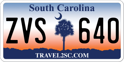 SC license plate ZVS640