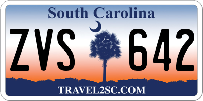 SC license plate ZVS642
