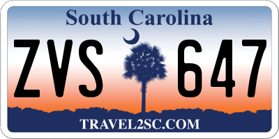 SC license plate ZVS647