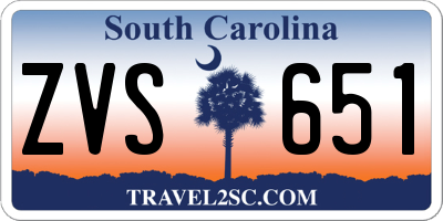 SC license plate ZVS651