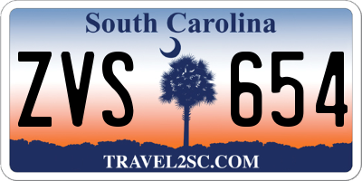 SC license plate ZVS654