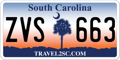 SC license plate ZVS663
