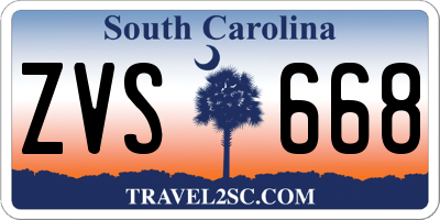 SC license plate ZVS668