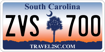 SC license plate ZVS700