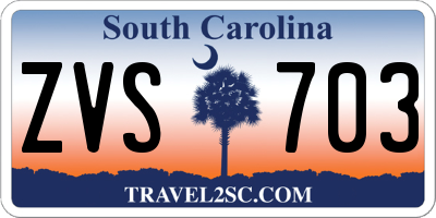 SC license plate ZVS703