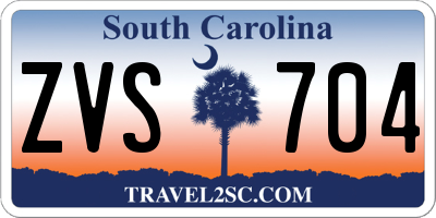 SC license plate ZVS704