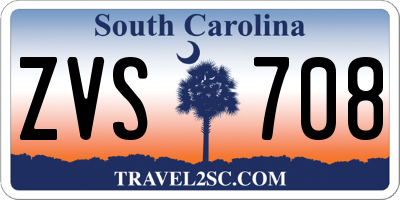 SC license plate ZVS708