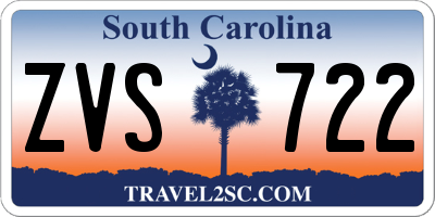 SC license plate ZVS722