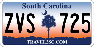 SC license plate ZVS725