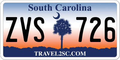 SC license plate ZVS726