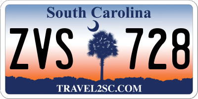 SC license plate ZVS728