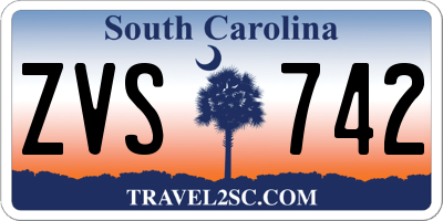 SC license plate ZVS742