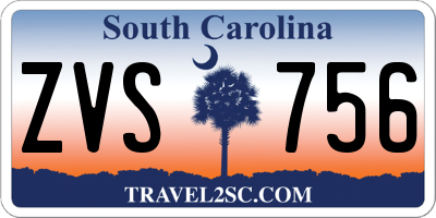 SC license plate ZVS756