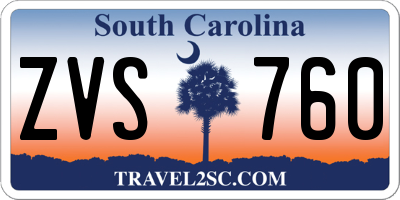 SC license plate ZVS760