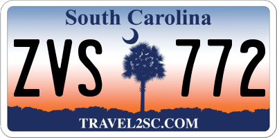 SC license plate ZVS772