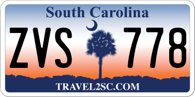 SC license plate ZVS778
