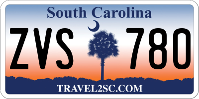 SC license plate ZVS780