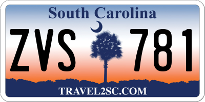 SC license plate ZVS781